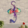 Dragon and The Moon Cut Metal Sign