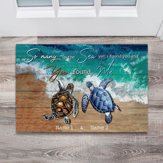 So Many In The Ocean  - Turtle Personalized Doormat