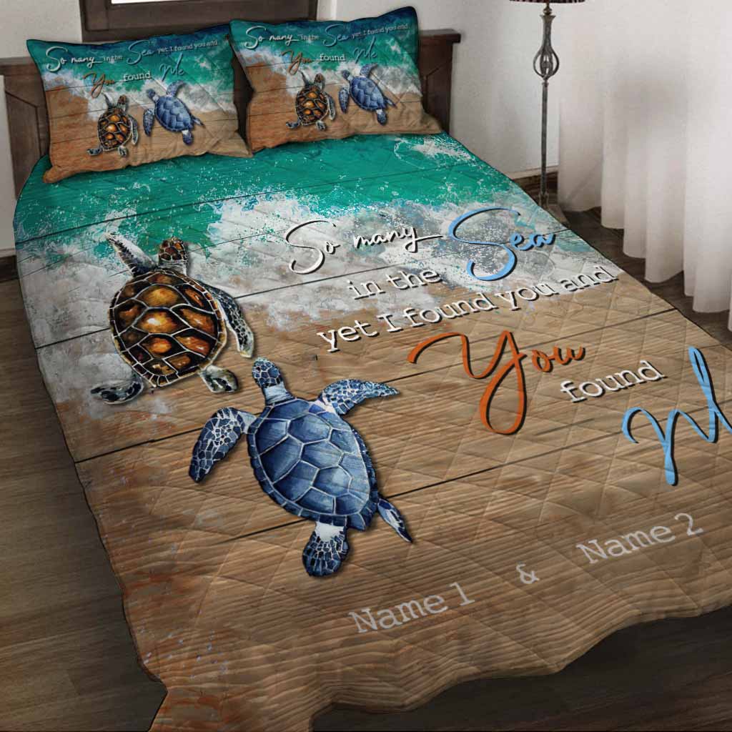 So Many In The Ocean - Turtle Personalized Quilt Set