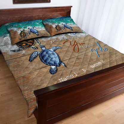 So Many In The Ocean - Turtle Personalized Quilt Set