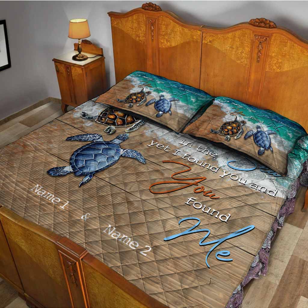 So Many In The Ocean - Turtle Personalized Quilt Set