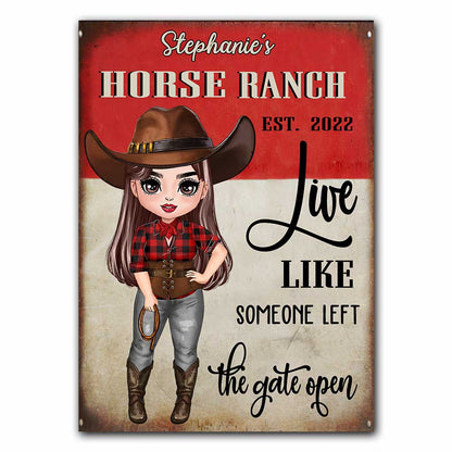 Horse Ranch - Personalized Horse Rectangle Metal Sign