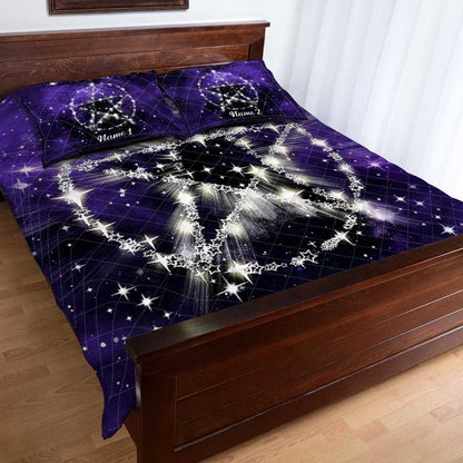 Wicca Pentagram - Personalized Witch Quilt Set