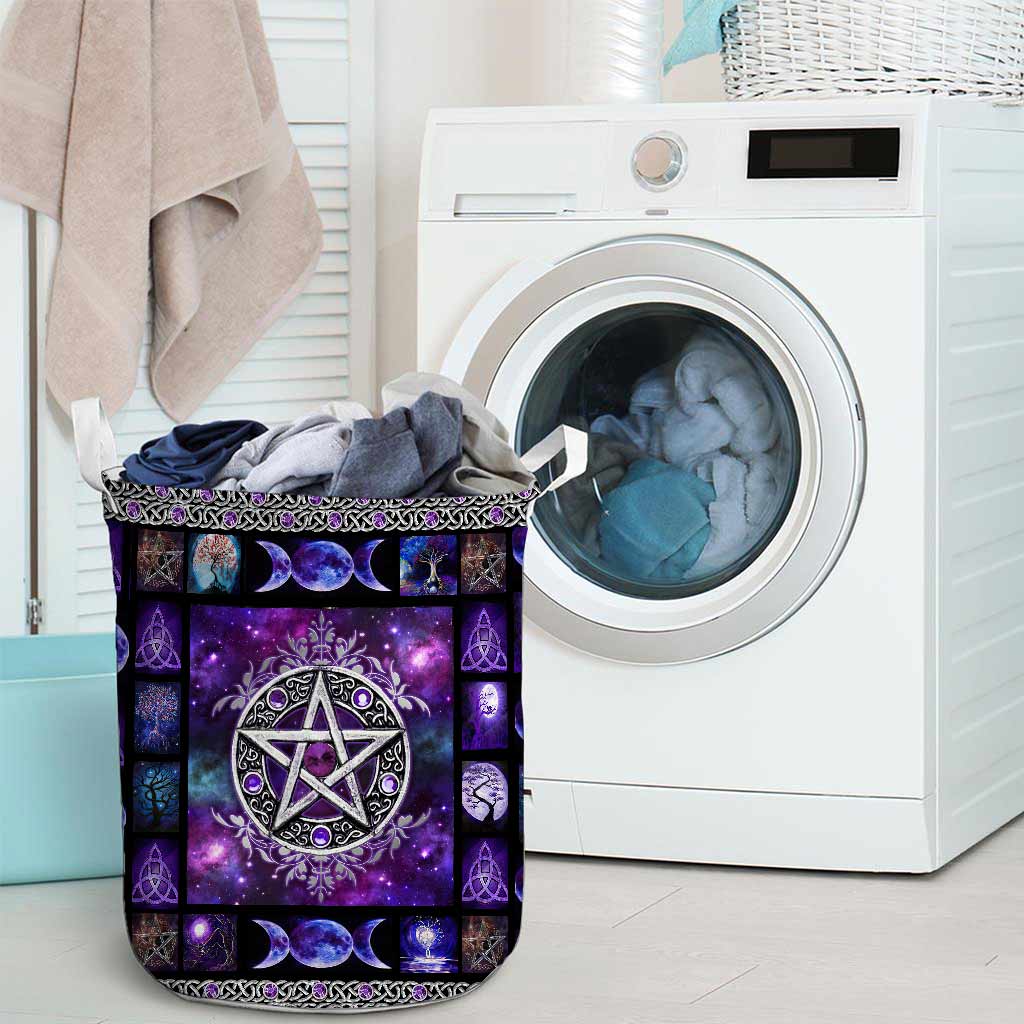 Witch Vibes Purple Pentagram - Laundry Basket