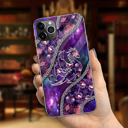 Lovely Purple Dragon 3D Pattern Printed Phone Case