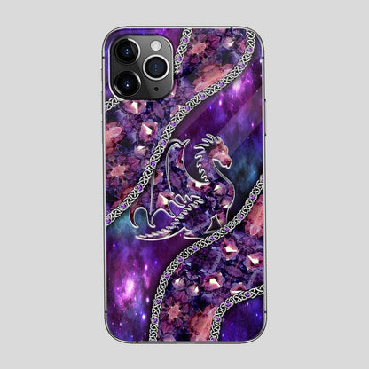 Lovely Purple Dragon 3D Pattern Printed Phone Case