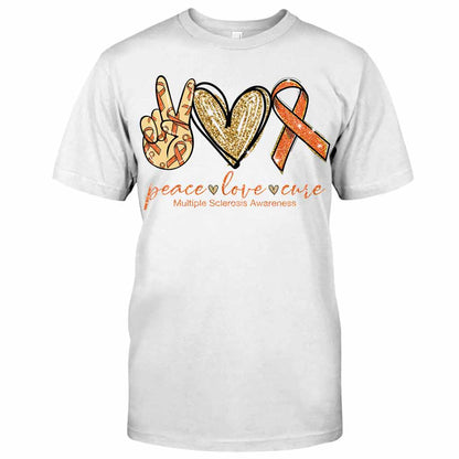 Peace Love Cure  - Multiple Sclerosis Awareness T-shirt And Hoodie 092021