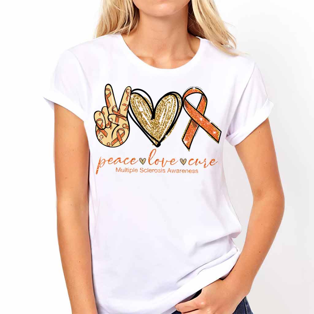 Peace Love Cure  - Multiple Sclerosis Awareness T-shirt And Hoodie 092021