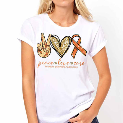 Peace Love Cure  - Multiple Sclerosis Awareness T-shirt And Hoodie 092021