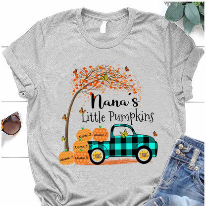 Nana's Little Pumpkins Autumn Halloween - Grandma Personalized T-shirt And Hoodie 092021