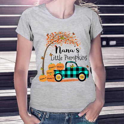 Nana's Little Pumpkins Autumn Halloween - Grandma Personalized T-shirt And Hoodie 092021