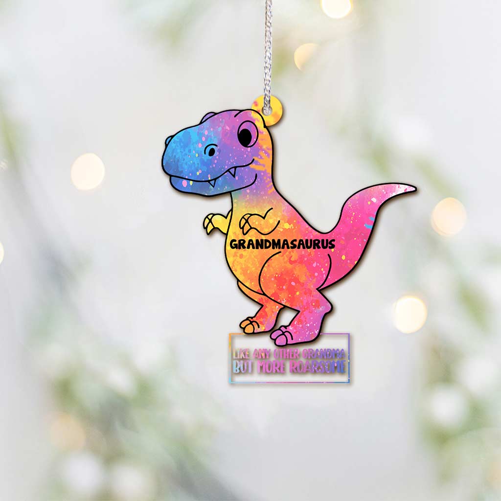 Grandmasaurus - Personalized Christmas Grandma Transparent Ornament