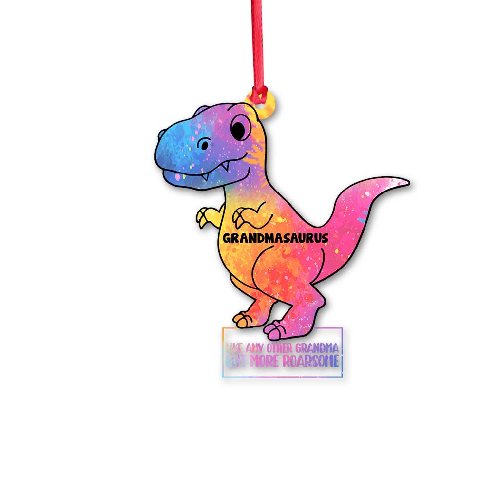 Grandmasaurus - Personalized Christmas Grandma Transparent Ornament