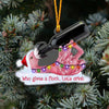 Who Gives A Flock, Let&#39;s Drink - Christmas Flamingo Transparent Ornament With 3D Pattern Print