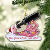 Who Gives A Flock, Let&#39;s Drink - Christmas Flamingo Transparent Ornament With 3D Pattern Print