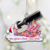 Who Gives A Flock, Let&#39;s Drink - Christmas Flamingo Transparent Ornament With 3D Pattern Print