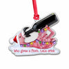 Who Gives A Flock, Let&#39;s Drink - Christmas Flamingo Transparent Ornament With 3D Pattern Print