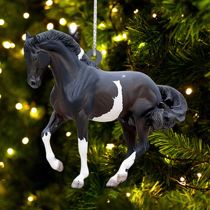 Love Horses - Christmas Horse Ornament (Printed On Both Sides)