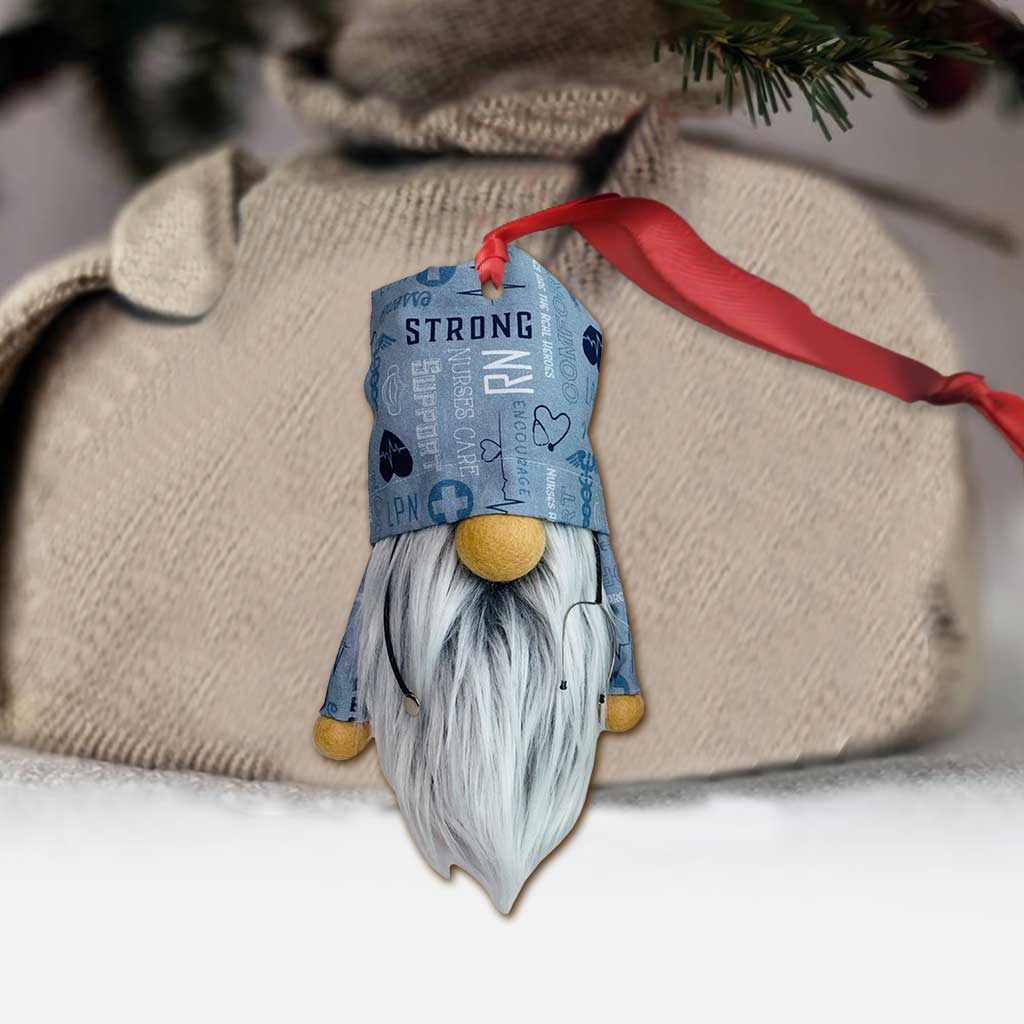 Gnome Nurse - Christmas Ornament (Printed On Both Sides)