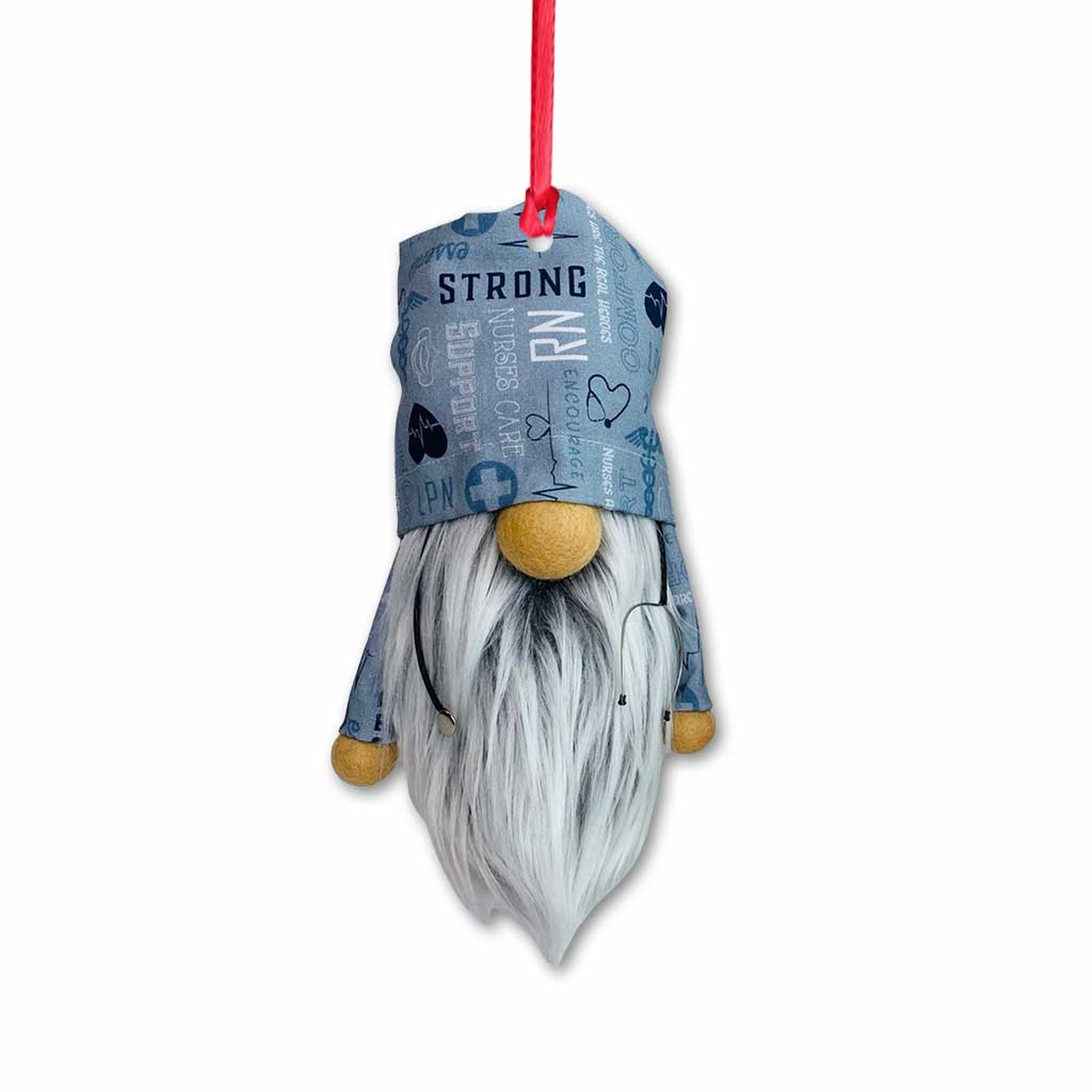 Gnome Nurse - Christmas Ornament (Printed On Both Sides)