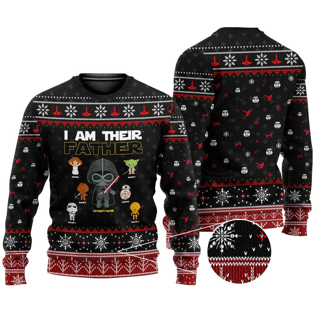 I Am Their Father - Personalized Christmas The Force Sweater