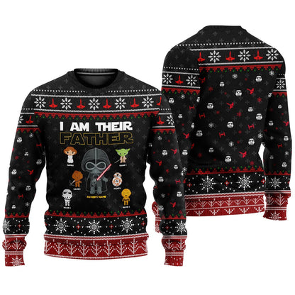 I Am Their Father - Personalized Christmas The Force Sweater