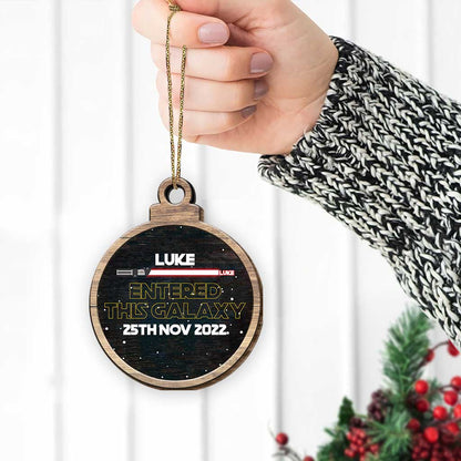 Entered This Galaxy - Personalized Christmas The Force Wooden Card Pop Out Ornament