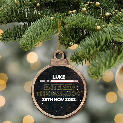 Entered This Galaxy - Personalized Christmas The Force Wooden Card Pop Out Ornament