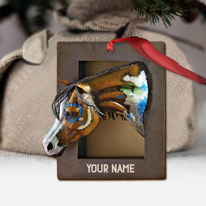 Window And Horse - Personalized Christmas Ornament (Printed On Both Sides)