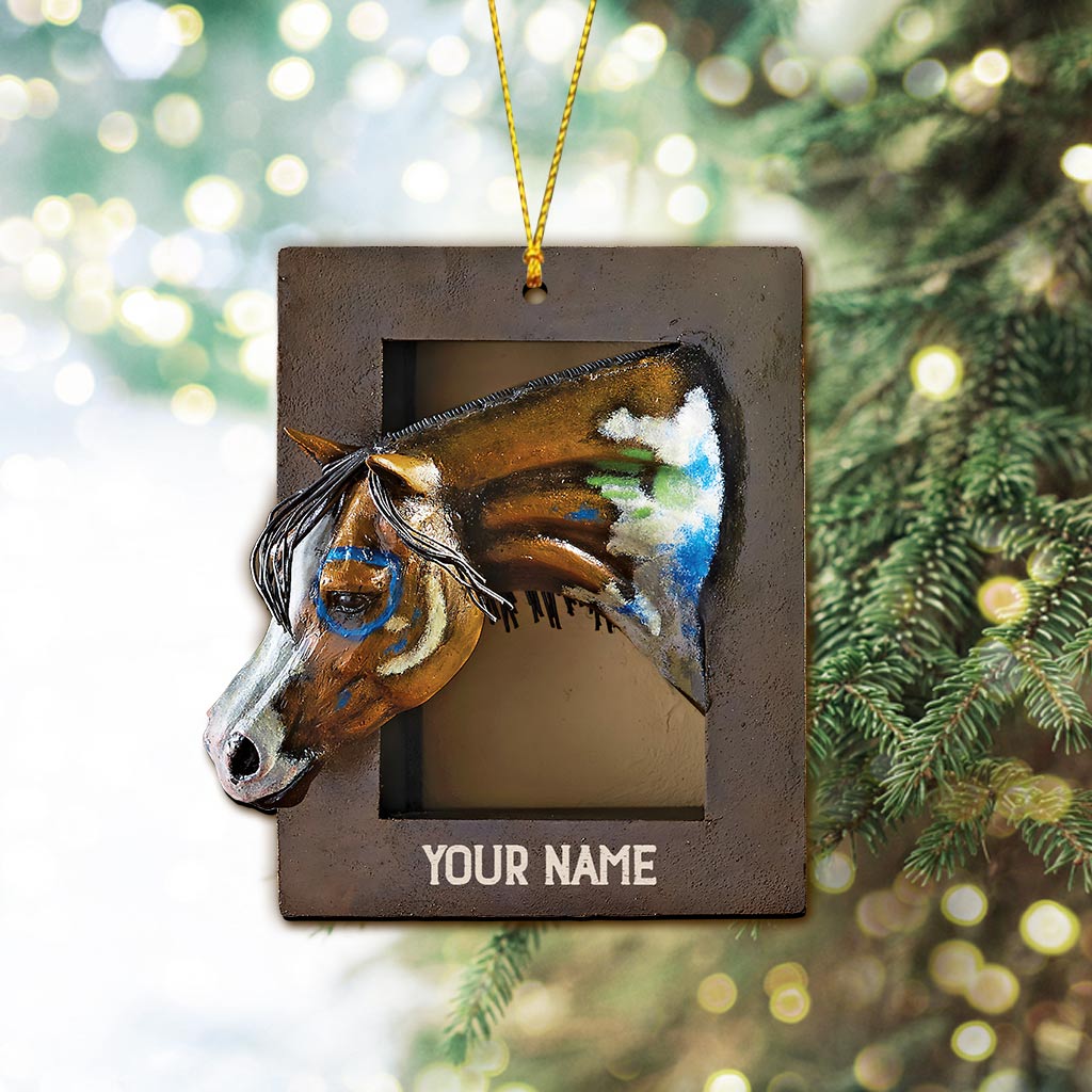 Window And Horse - Personalized Christmas Ornament (Printed On Both Sides)