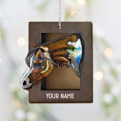 Window And Horse - Personalized Christmas Ornament (Printed On Both Sides)