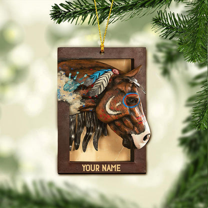 Window And Horse - Personalized Christmas Ornament (Printed On Both Sides)