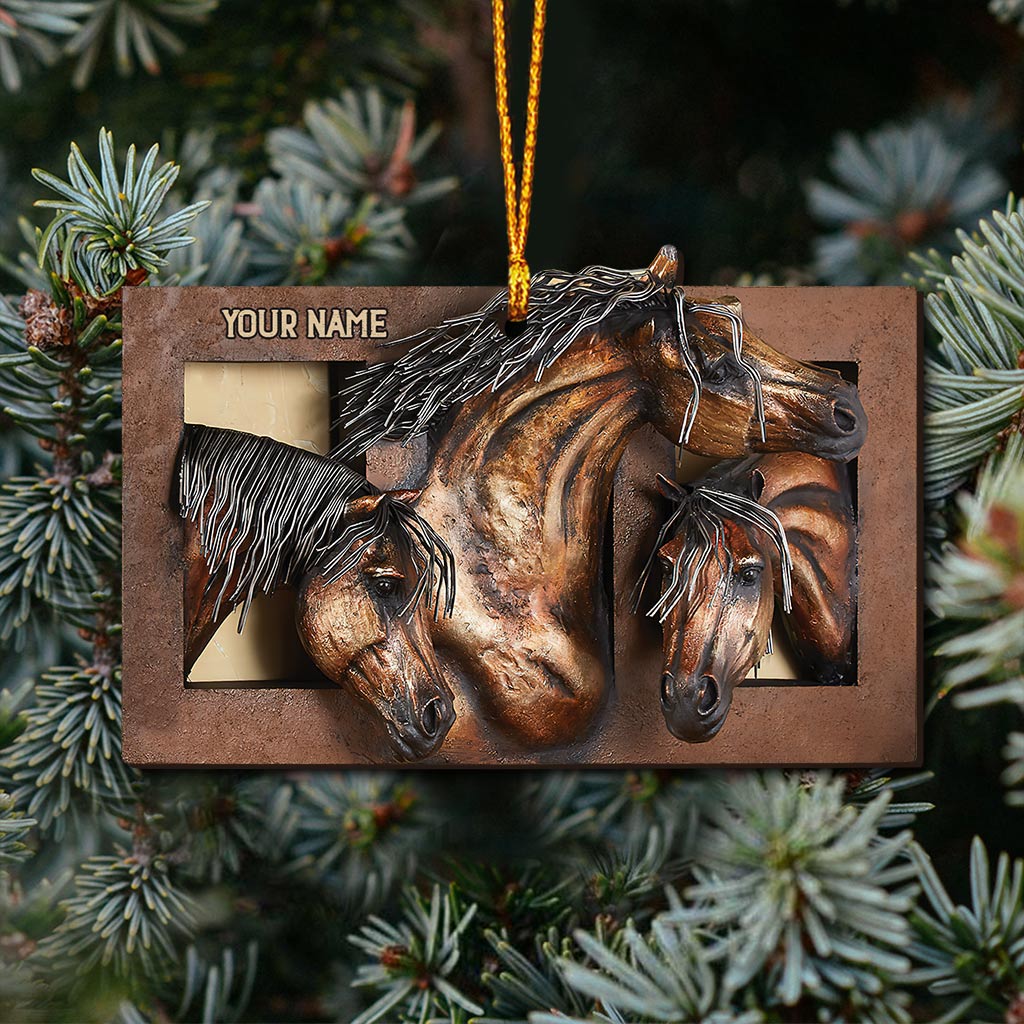 Window And Horse - Personalized Christmas Ornament (Printed On Both Sides)