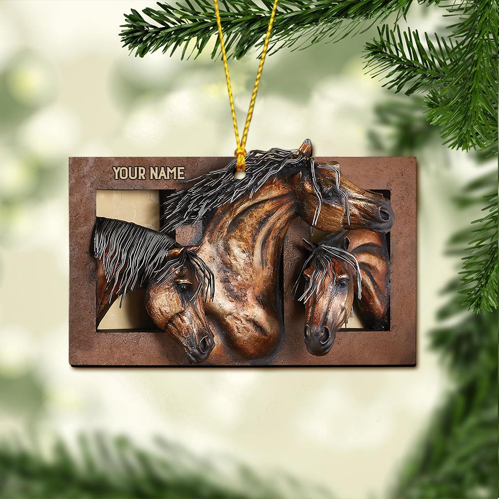 Window And Horse - Personalized Christmas Ornament (Printed On Both Sides)