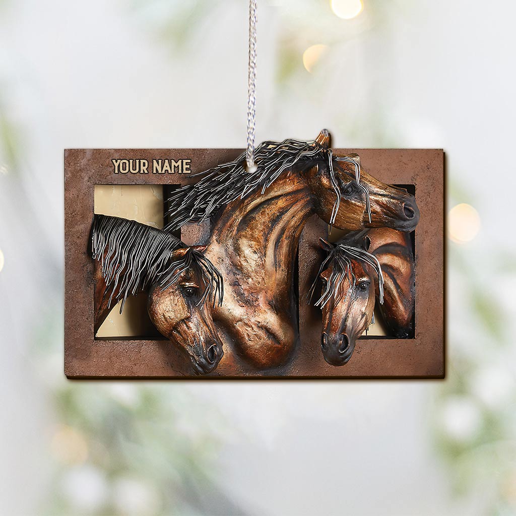 Window And Horse - Personalized Christmas Ornament (Printed On Both Sides)