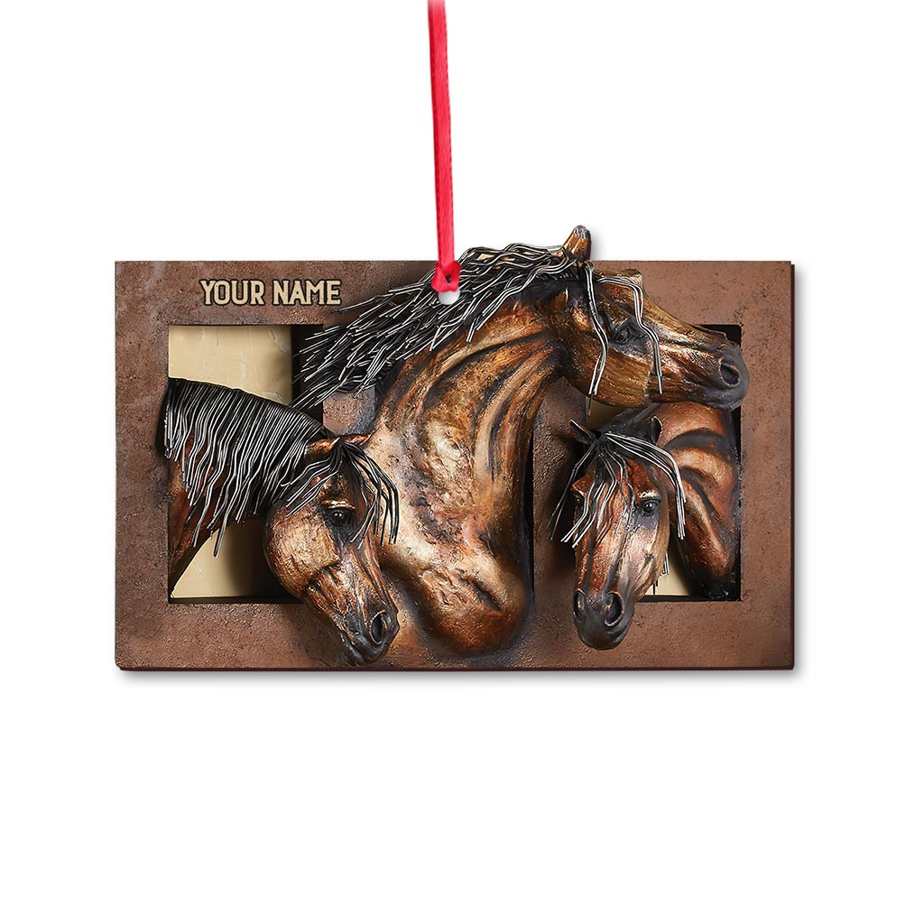 Window And Horse - Personalized Christmas Ornament (Printed On Both Sides)