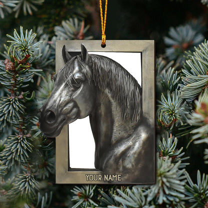 Window And Horse - Personalized Christmas Ornament (Printed On Both Sides)