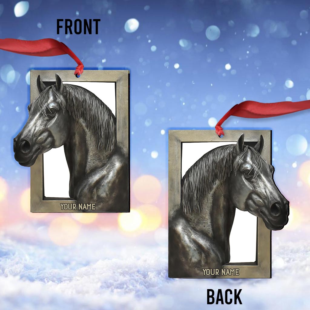 Window And Horse - Personalized Christmas Ornament (Printed On Both Sides)