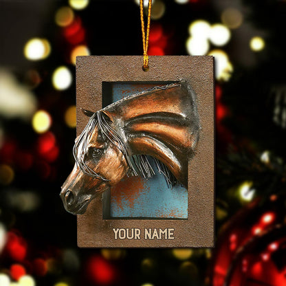 Window And Horse - Personalized Christmas Ornament (Printed On Both Sides)