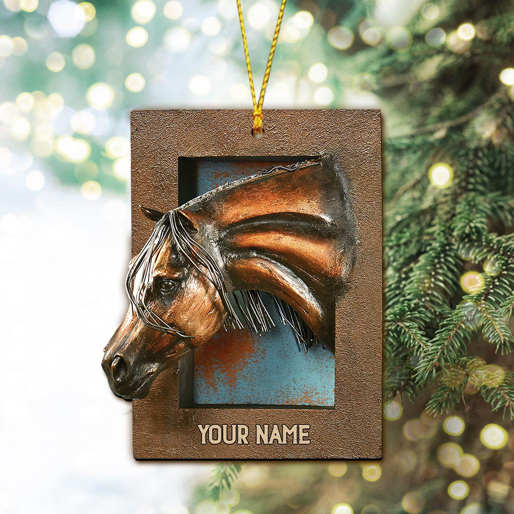 Window And Horse - Personalized Christmas Ornament (Printed On Both Sides)