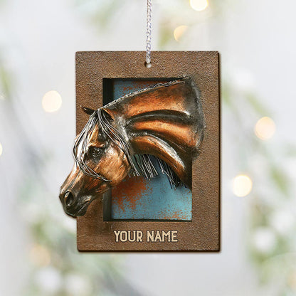 Window And Horse - Personalized Christmas Ornament (Printed On Both Sides)