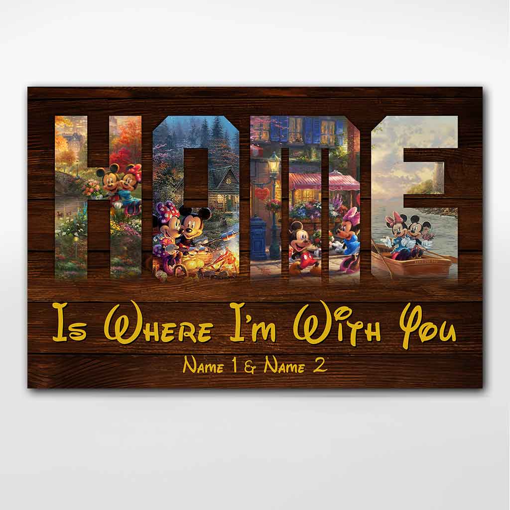Home Is Where I'm With You - Personalized Couple Mouse Poster