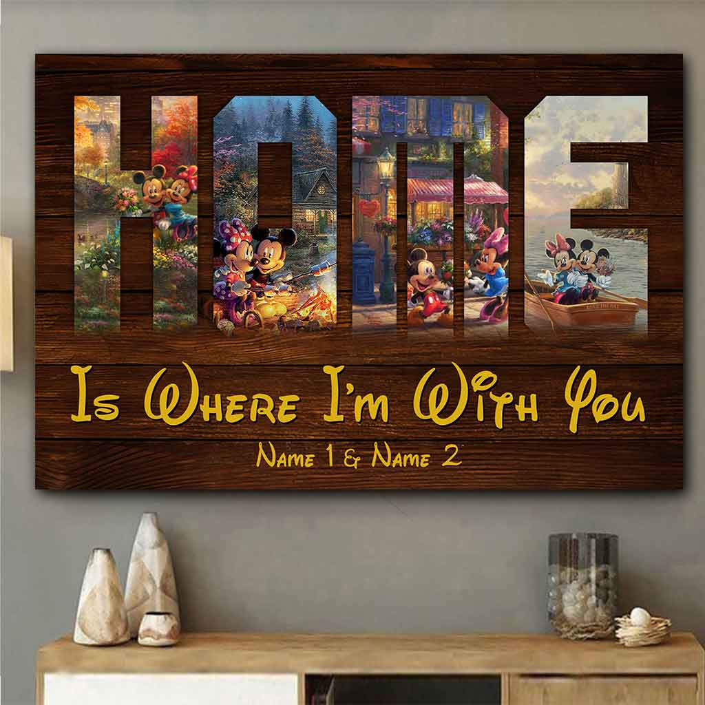 Home Is Where I'm With You - Personalized Couple Mouse Poster