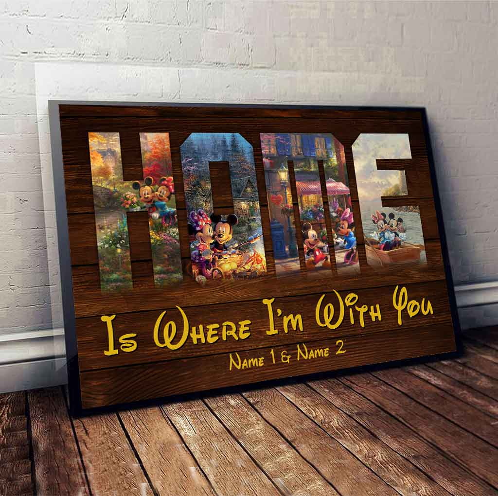 Home Is Where I'm With You - Personalized Couple Mouse Poster