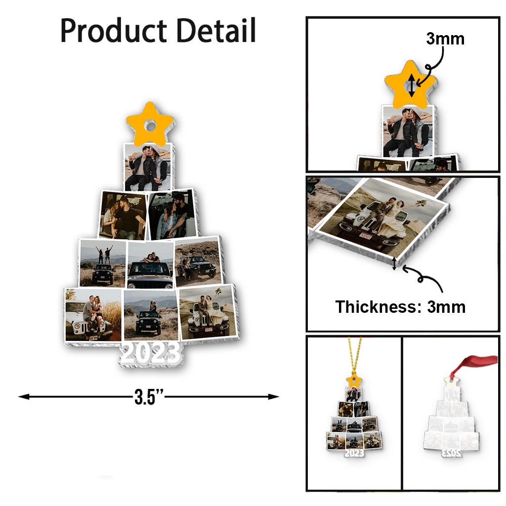 Photo Christmas Tree - Personalized Car Transparent Ornament