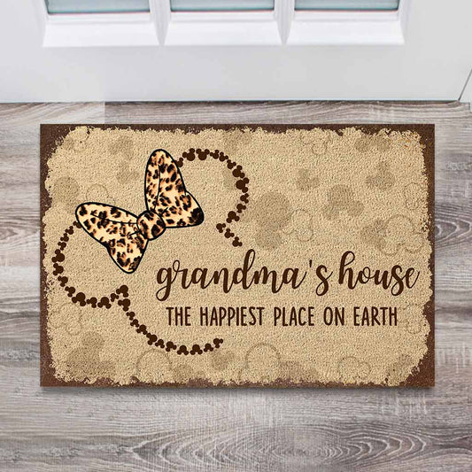 The Happiest Place On Earth - Personalized Mother's Day Grandma Doormat