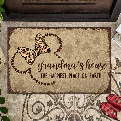 The Happiest Place On Earth - Personalized Mother's Day Grandma Doormat