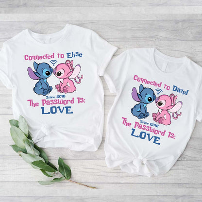 Connected To - Personalized Couple Ohana T-shirt and Hoodie