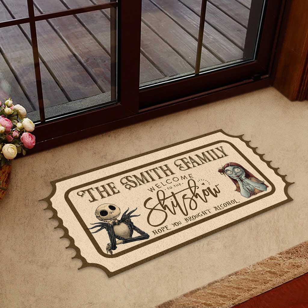 Welcome To The Show - Personalized Nightmare Shaped Doormat