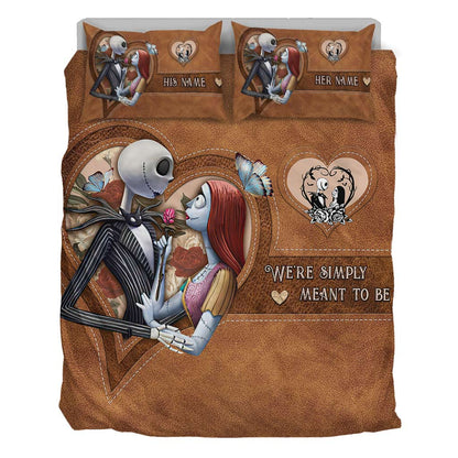 Simply Meant To Be Nightmare Couple - Personalized Couple Nightmare Bedding Set